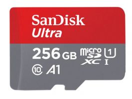 Sandisk MicroSD Ultra Adroid memóriakártya 256GB, 150MB/s, A1, Class 10, UHS-I (215423)